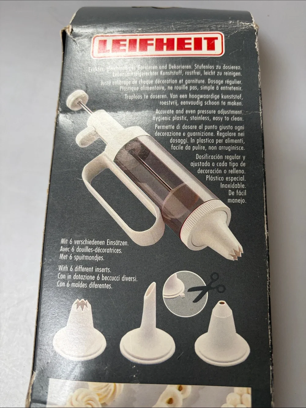Vintage LEIFHEIT Cake Decorator Set NIB One Hand Icing Pastry Gun Germany